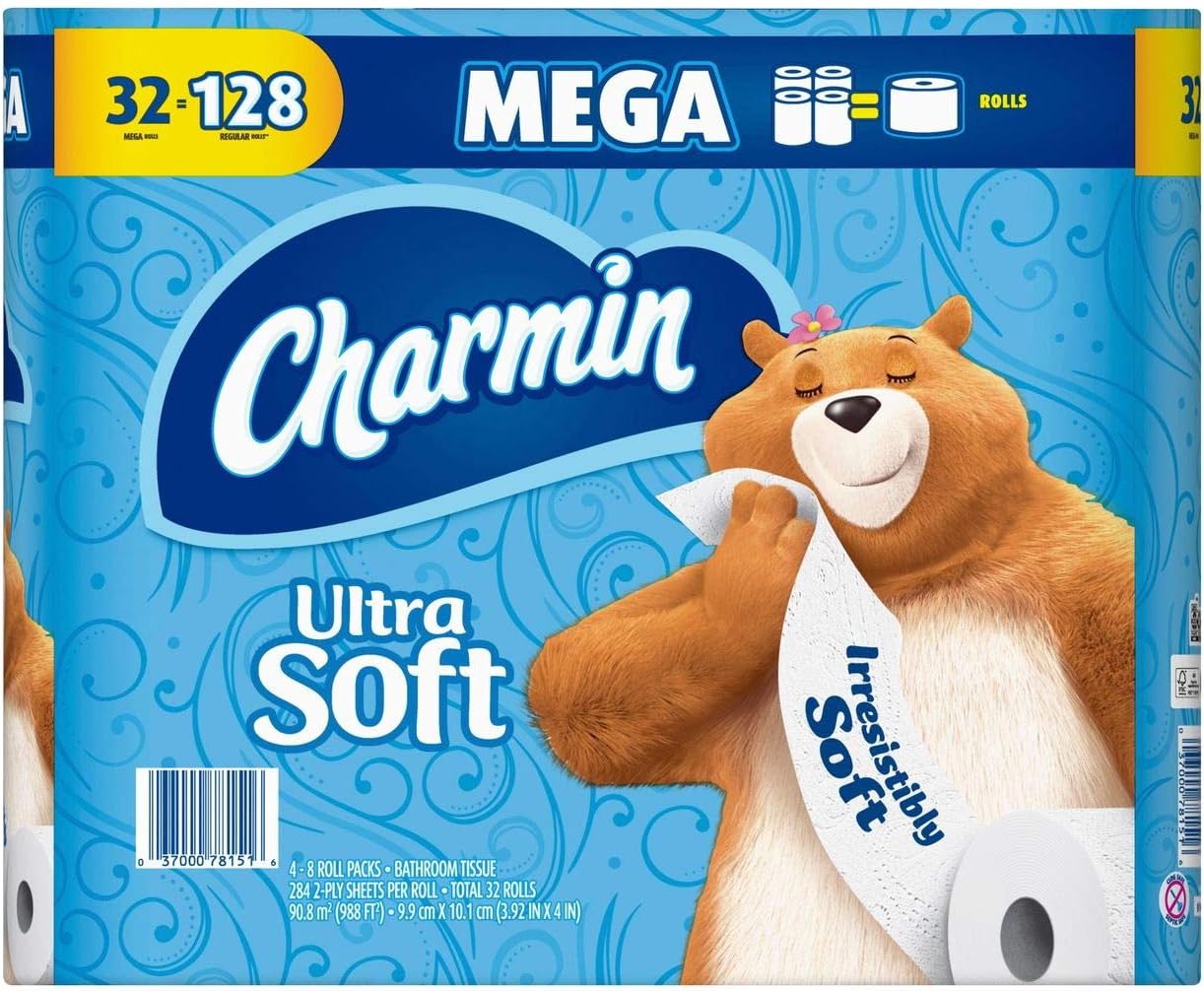 Product of Charmin Ultra Soft Mega Rolls 284-Sheet 2-Ply Bathroom Tissue, 32 pk.