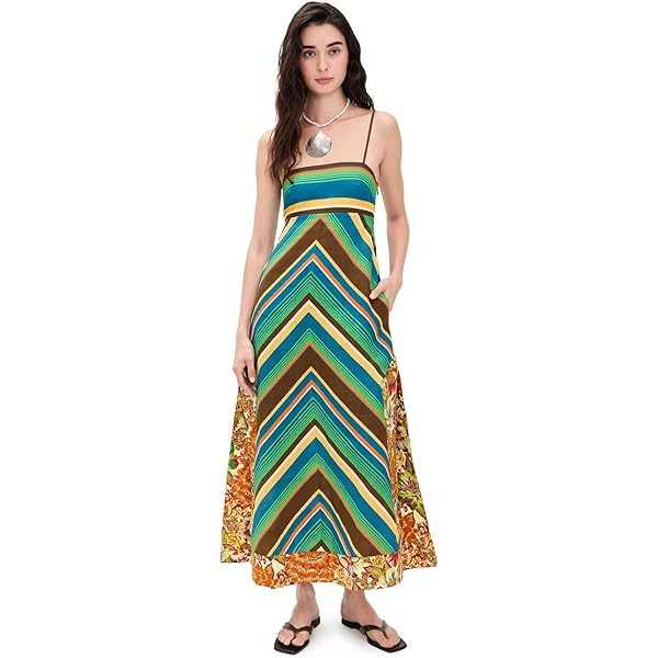 FARM Rio Women's Pleated Stripes Dress, Diagonal Stripes Multicolor, XS at  Amazon Women's Clothing store
