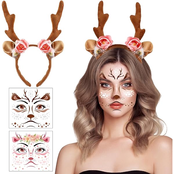 Serre-tête Bois De Cerf Pour Femme - Accessoire Costume Renne, Halloween, Noël, Cosplay, Tissu Et Plastique