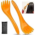 Aolupal Head Massager Scalp, 2-Pieces Head Scratcher Whisk, Gift for Mother, Sister,Kids and Lover, Portable Resin Massager Tools with a Black Zippered Bag