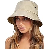 FURTALK Bucket Hats for Women Washed Cotton Packable Summer Beach Sun Hats Bucket Hat with Strings for Travel