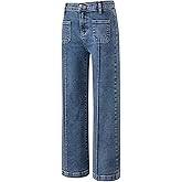blibean Tween Girls Wide Leg Jeans Zimbaplatinum Demin Pants Size 6-15 Years