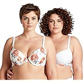 Curve Muse Women's Plus Size Perfect Shape Add 1 Cup Push Up Underwire Bras