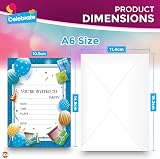 SOL 28 Blue Party Invitations with Envelopes Kids Write On RSVP For All view 2