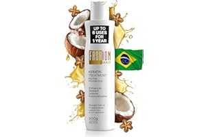 FASHION GOLD, Keratin Hair Treatment, 6 USES per Bottle, Keratina para Alisar el Pelo, Alisado Brasileño Keratina Permanente, Alisados Organicos SIN FORMOL, Nanoplastia, 300 grs