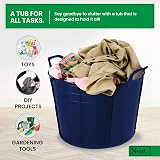 Neat 42L Flexi Tubs 3 Packs Navy Large Buckets with Handles UK Made view 3