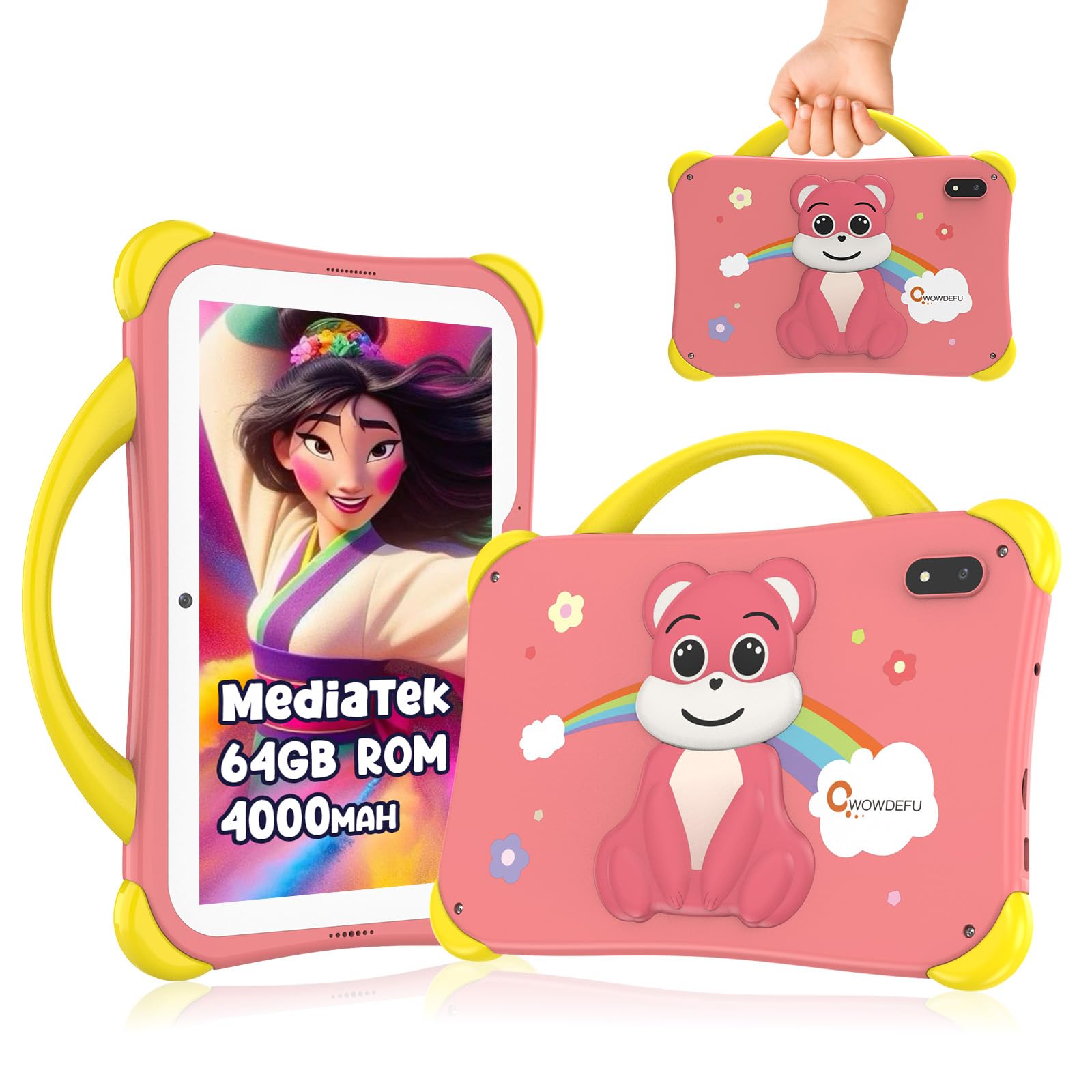 CWOWDEFU Kid's Tablet, 7' Tablet for Kids, 64Gb Android 14 Tablet features 4000mAh Battery, Bluetooth 5.0, 5G WiFi, 5MP+2MP Dual Camera, Best Gift For Children