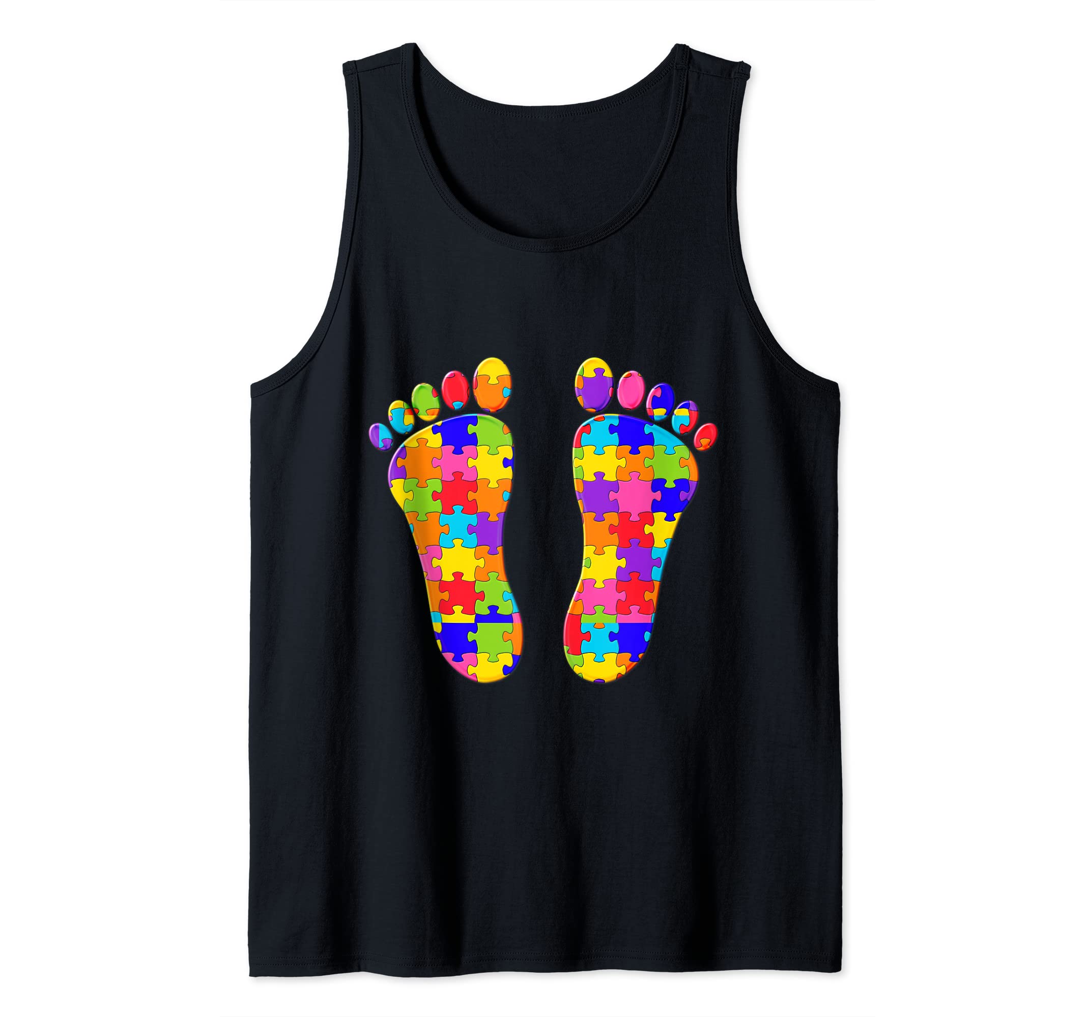 Feet footprint human Jigsaw Autism Puzzle Tank Top