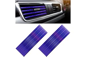 Kewucn 20 PCS Car Air Conditioner Vent Decorative Strip, Waterproof Bendable Auto Air Vent Decoration, Universal Vehicle Interior Accessories Suitable for Straight Air Vents (Shiny Purple)