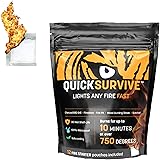 QUICKSURVIVE All-Purpose Waterproof Fire Starters - Survival Fire Starters for Campfires, Wood, Fire Pit, Fireplace, Charcoal