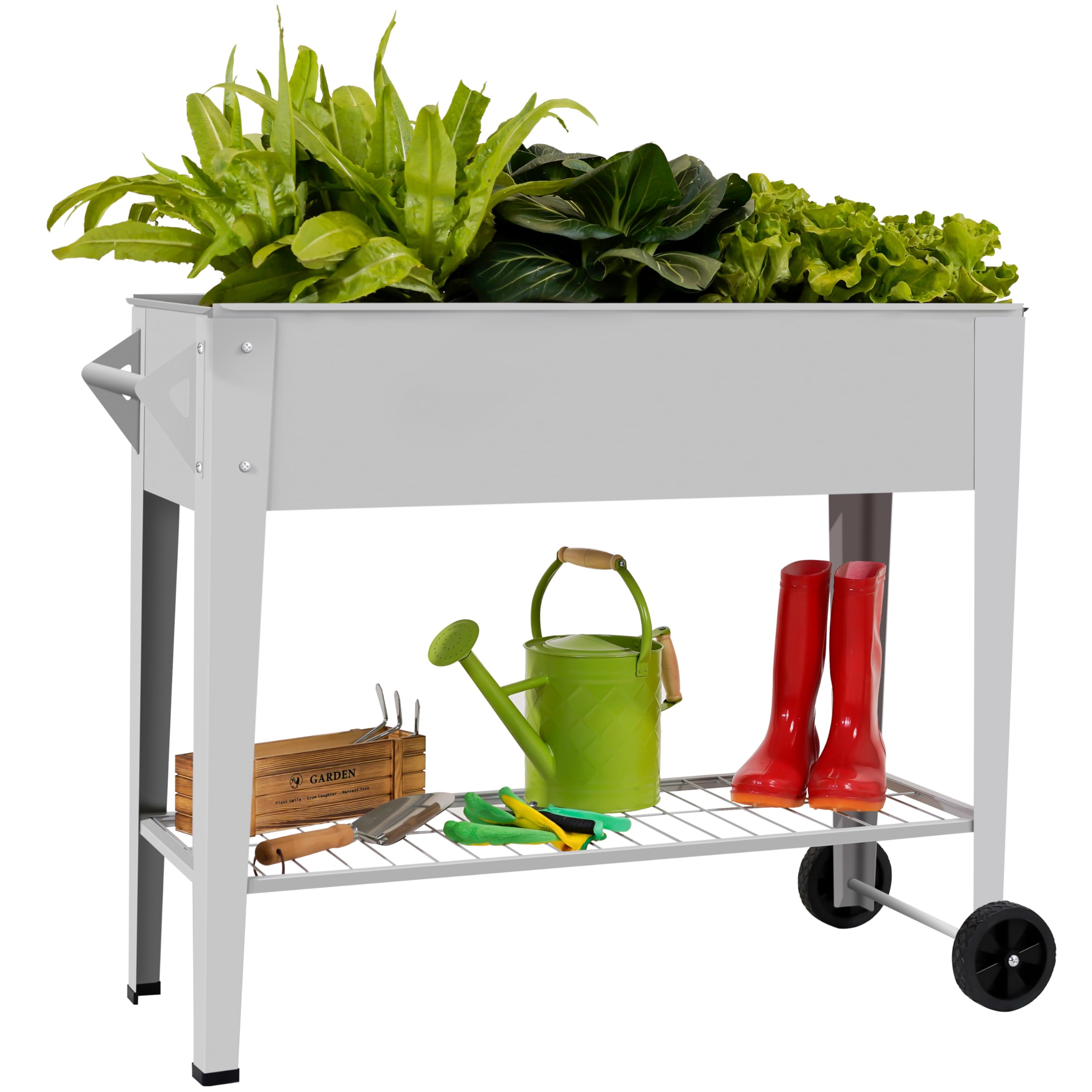 Photo 1 of LEETOLLA ?????? ?????? ??? ??????? Elevate Herb Garden Planter Box Outdoor Raised Planter Box with Legs On Wheels for Vegetables Flower Tomato Patio Backyard