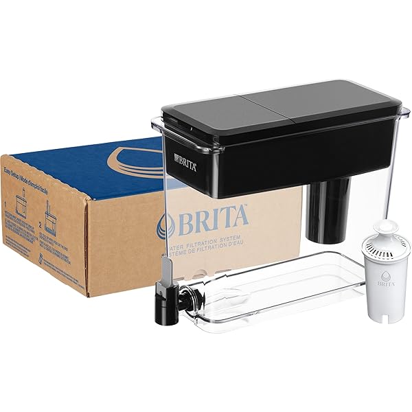 BRITA ULTRAMAX LARGE WATER DISPENSER WITH STANDARD FILTER, BPA-FREE, REDUCES COPPER, CADMIUM AND MERCURY IMPURITIES, LASTS 2 MONTHS OR 40 GALLONS, INCLUDES 1 FILTER, KITCHEN ACCESSORIES, LARGE 27-CUP