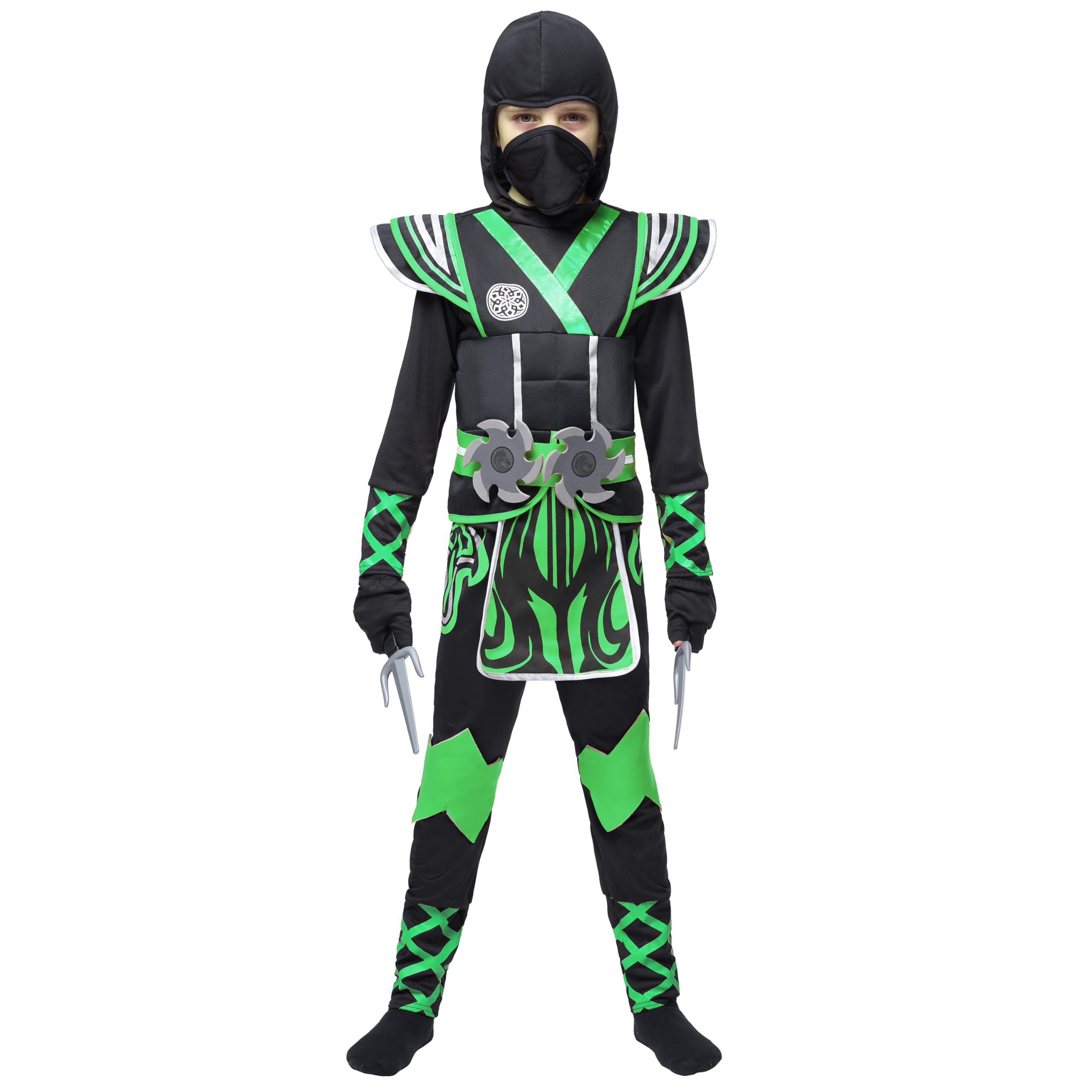 Spooktacular Creations Kids Ninja Costume, Child Boy Ninja Outfit Set, Halloween Costume for Toddler Themed Dress Up Party