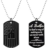 uuyann Always remember I love you Motivational American Dog Tag Brother Necklace Inspirational Gifts for Brother from Sister