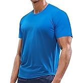 MIER Men's Workout T Shirts Dry Fit Short Sleeve Athletic Gym Running Lightweight Performance Tee Tops, Polyester, UPF 50+