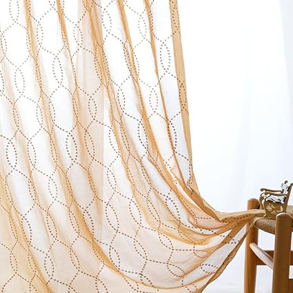 Amazon Com Embroidered Sheer Curtains For Living Room 85 Inches