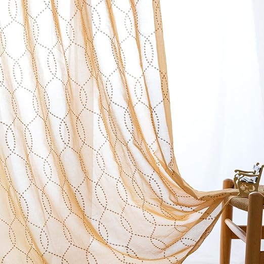 Amazon Com Embroidered Sheer Curtains For Living Room 85 Inches