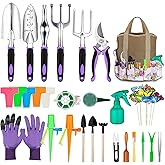 Tudoccy Garden Tools Set 83 Piece, Succulent Tools Set Included, Heavy Duty Aluminum Gardening Tools for Gardening, Non-Slip 