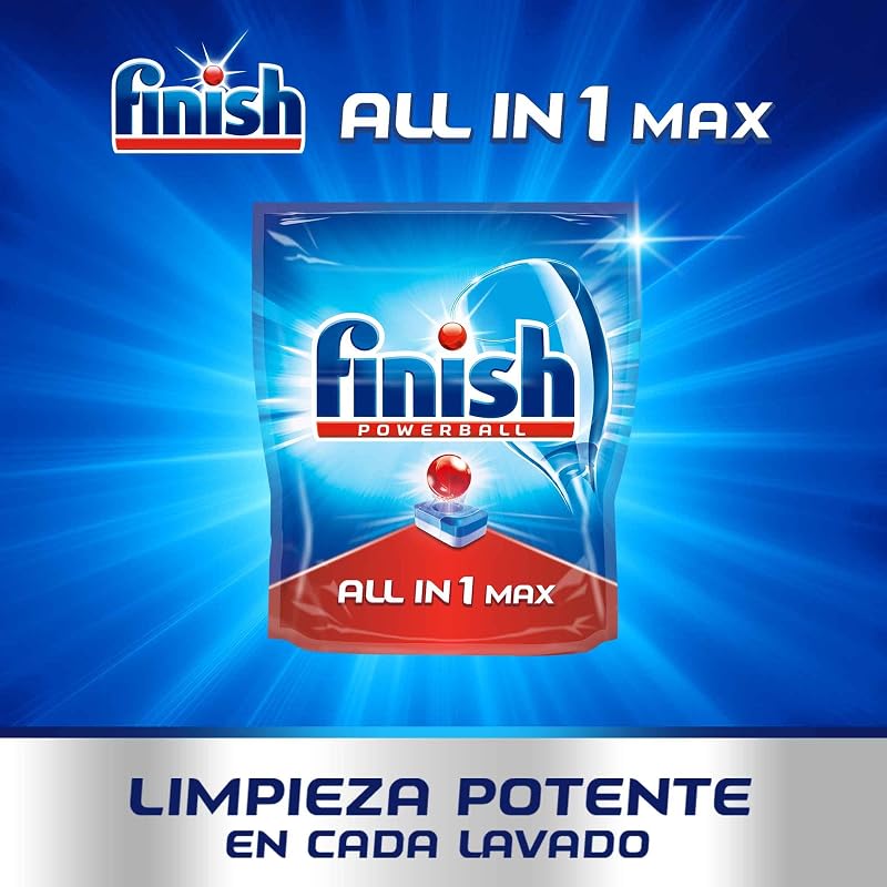 Finish powerball power all em 1 comprimidos para máquina de lavar louça, 32 comprimidos