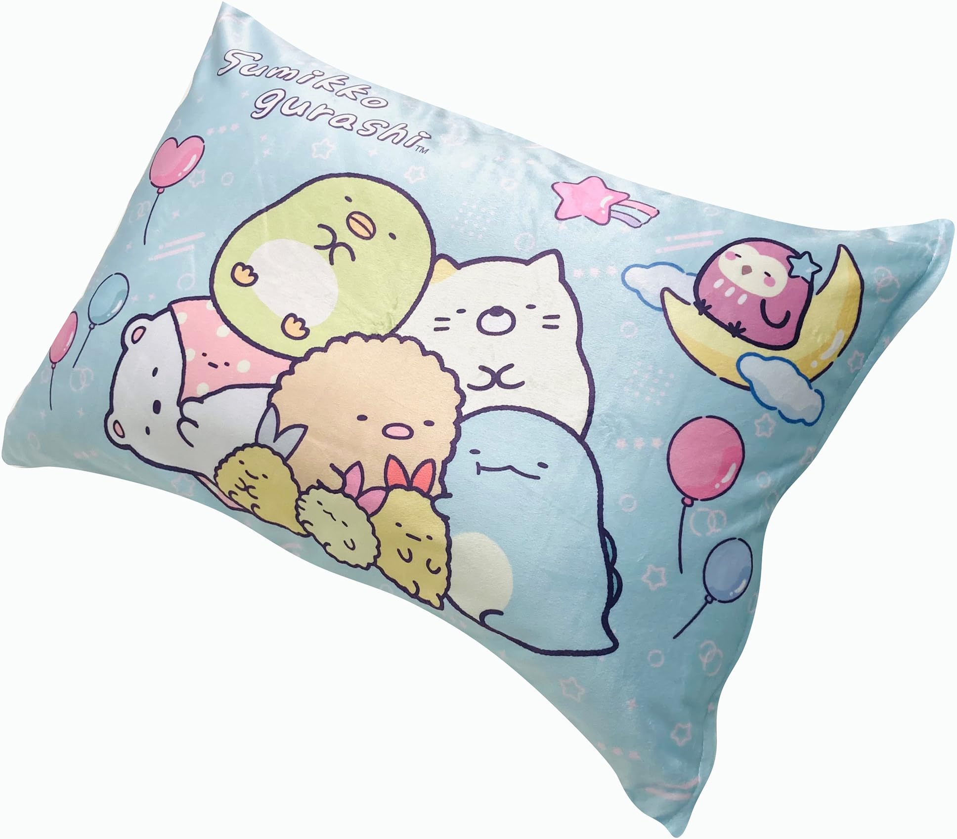 MORIPiLO 枕カバー 43 63 すみっコぐらし グッズ (親子で使える 洗える ピローケース) 大人 子供 兼用 ファスナー式 可愛い キャラクター pillow case サンエックス ブルー 43x63cm まくらのモリシタ 4621597商品画像
