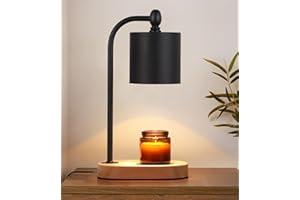 MEIXISUE Candle Warmer Lamp with Dimmer and Timer,Black Electric Candle Wax Melt Warmer with 2 Bulbs Home Decor for Women Gifts New Home Jar Candles