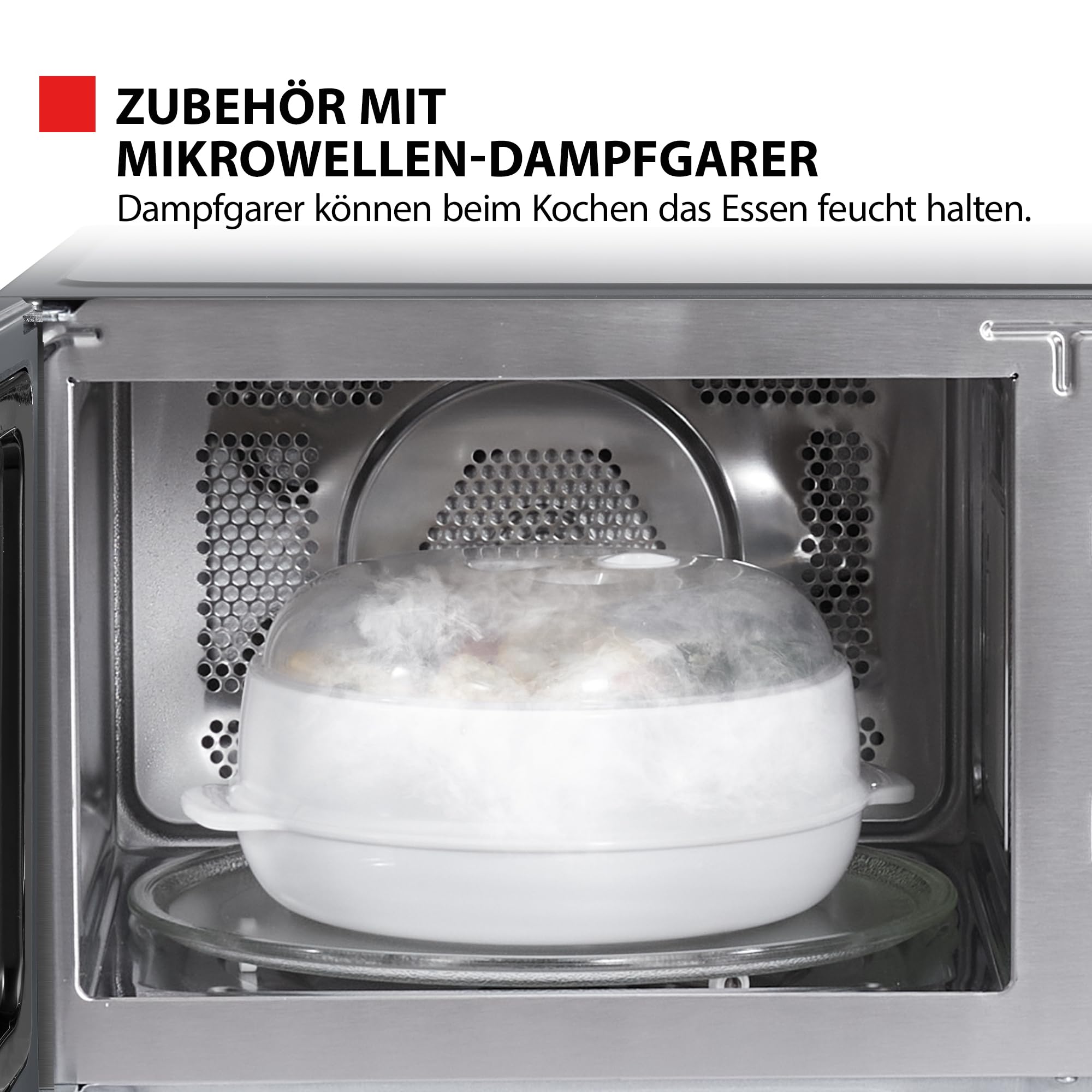 Toshiba MW3-AC26SFI(MG) Mikrowelle mit Grill und Heißluft 6-in-1 Mikrowellenherd mit Dampfgarer 26L 900W Origin Inverter, Chef Defrost, Konvektion, Kombi., Dampf, Grill, Air Fry Auto Menü, Grau 5