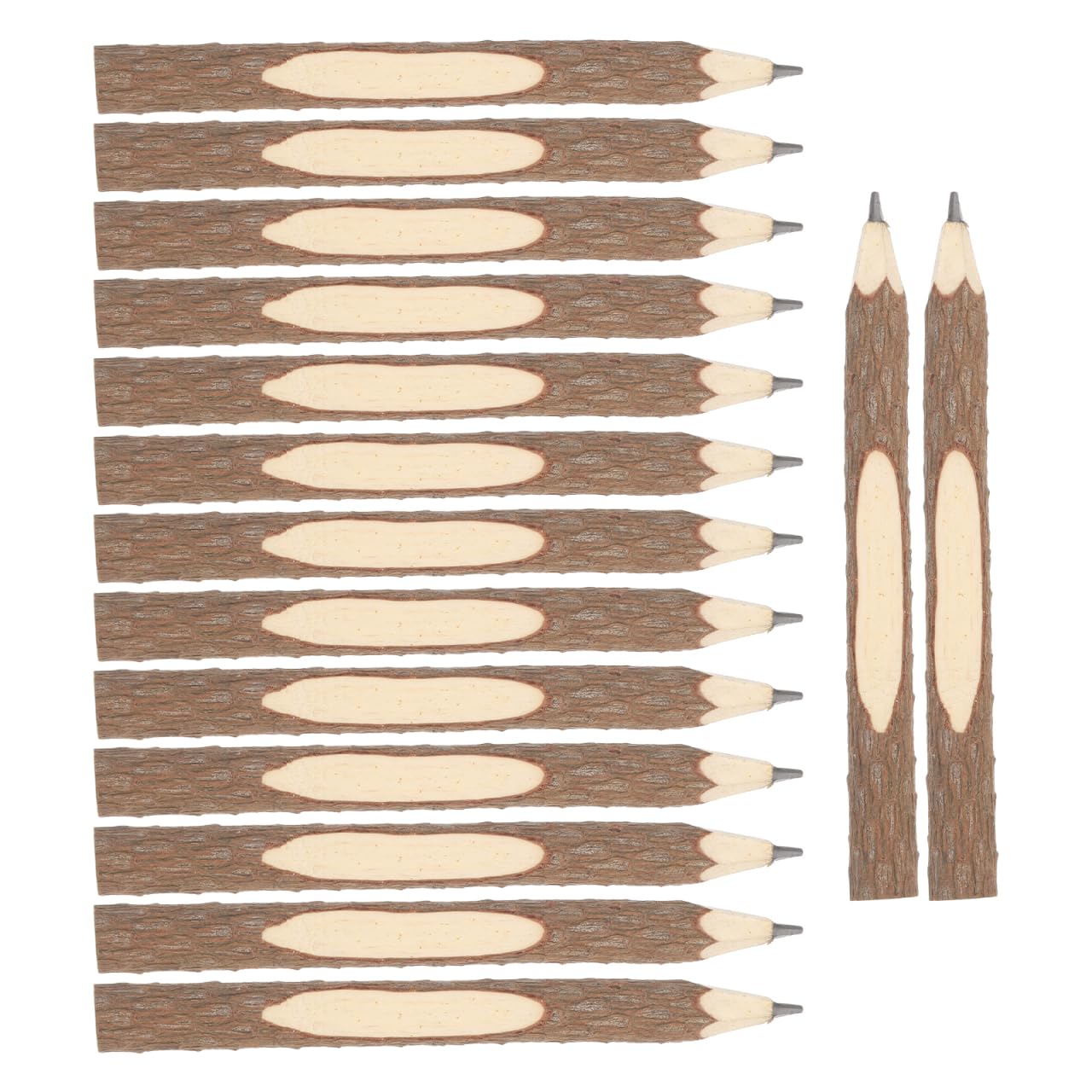 Ciieeo Wooden Twig Pencils 30 Pack Rustic Tree Bark Natural Wood Pencils for Kids Creativity Outdoor School Supplies