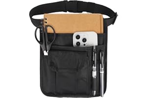 DODAMOUR Server Waist Organizer Pouch with Adjustable Belt, Waitress Utility Apron with Pockets for Order Book, Phone & Tools