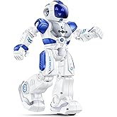 Ruko 6088 Robot Toys for Kids, Programmable, Gesture Sensing Remote Control | Interactive LED Face, App Control, Dancing Singing Rechargeable Smart Robot, Birthday Present for Age 3-6 Year Old Boys, Blue
