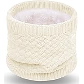 XFUEL Kids Neck Warmer, Knitted Winter Neck Gaiter for Boys Girls Fleece Lined Infinity Scarf for Cold Weather