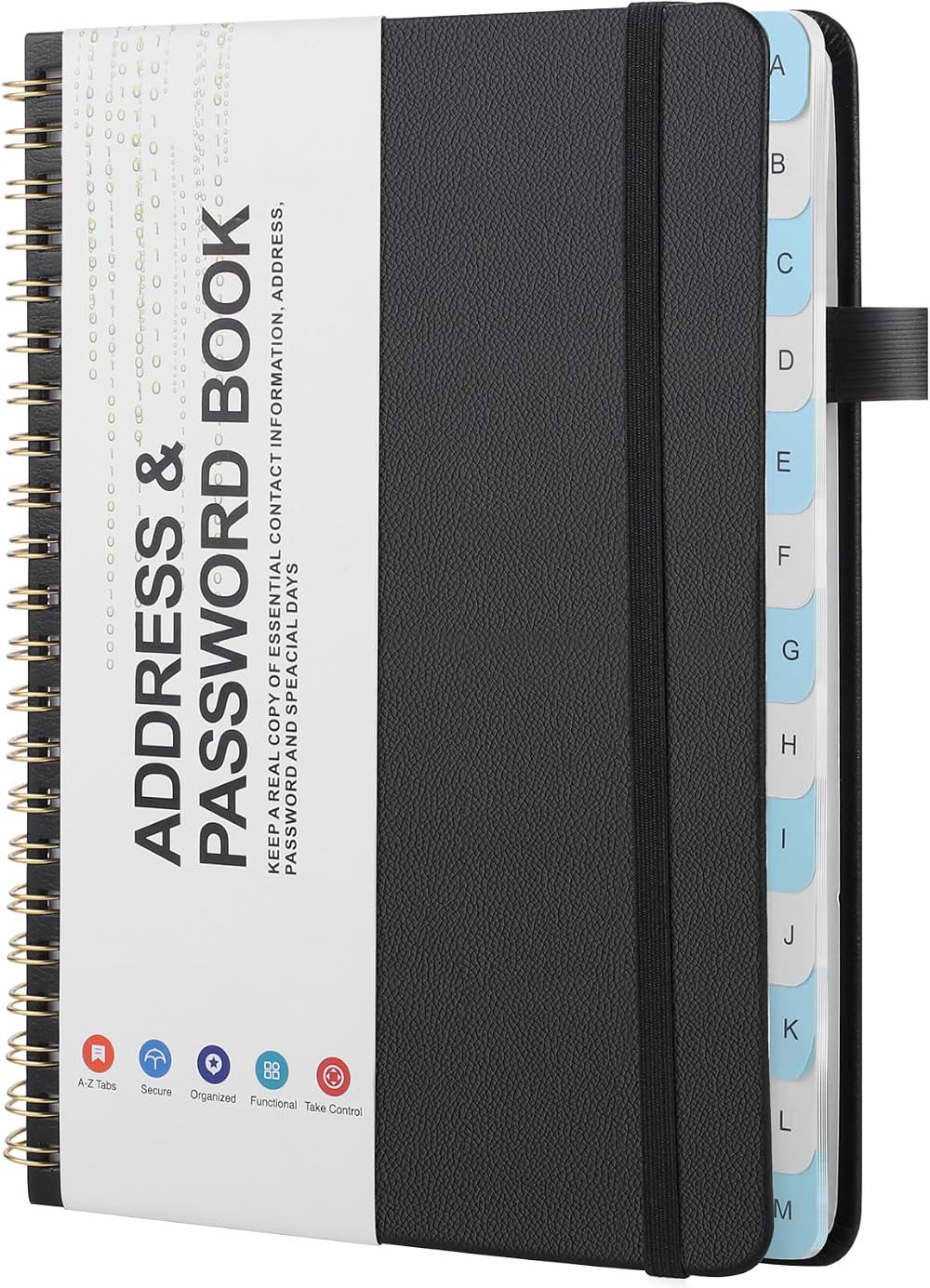 Thboxes Password Book & Address Book with Alphabetical Tabs 128 Pages 7.7x5.5