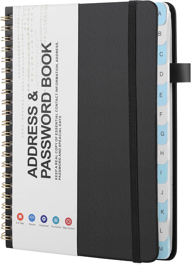 Thboxes Password Book & Address Book with Alphabetical Tabs 128 Pages 7.7x5.5