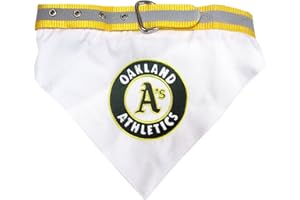 Pets First MLB Bandana - Oakland Athletics Dog Bandana with Reflective & Adjustable Dog Collar, Small