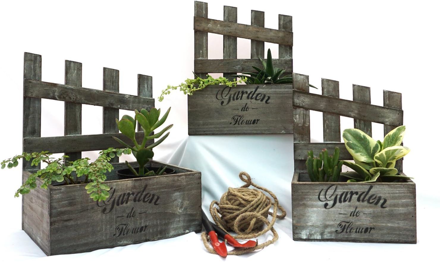 Unearth - Set of 3 - Vintage Wooden Planter Box