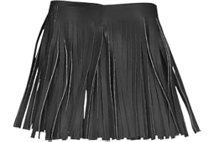 uxcell 2 Yards 6 Inch PU Faux Leather Fringe Trim Double Side Leather Sewing Tassel Fringe for DIY Sewing Dress Crafts Skirt 
