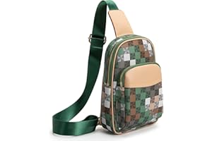 ANCK Fanny Pack Crossbody Bags for Women, Sling Bag for Women Small Belt Chest Bum Bag Checkered fanny packs for women Designer