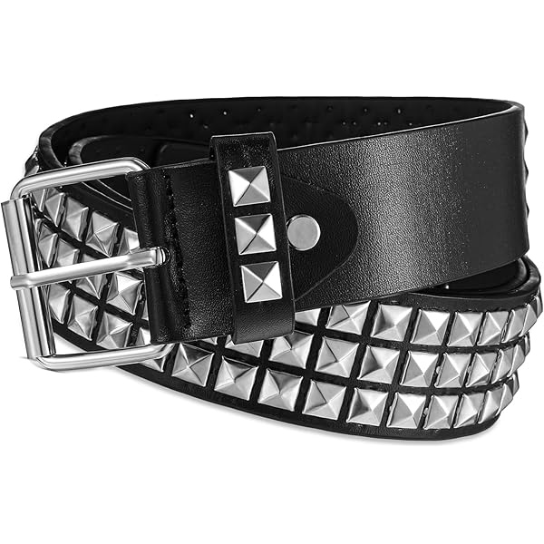 Amazon.com: HMZT Black Belts for Women Men Studded Belt Y2K Emo