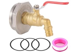 Ceaeso 2" Drum Faucet for 55 Gallon Drum,3/4 inch Brass Rain Barrel Spigot with EPDM Gasket