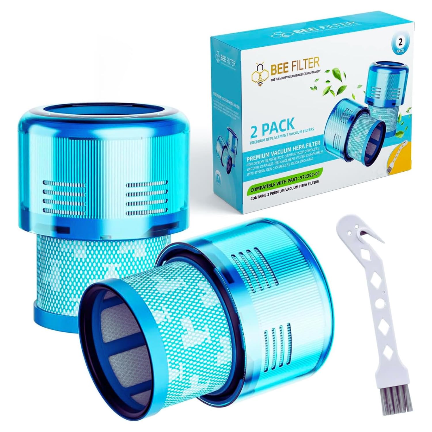 Photo 1 of Dyson Gen5 Detect Filter, 2-Pack Premium True HEPA Replacement Filters for Dyson Gen5 Detect, Gen5 Detect vacuum, Gen5detect Absolute, Gen5outsize Absolute, Gen5detect, Gen5outsize, Part no. 972352-01