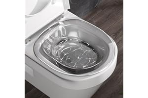 Sitz Bath for Toilet, Portable Travel Bidet Attachment for Hemorrhoids & Postpartum Care, Anti-Overflow 14x15x4 In, (Transpar