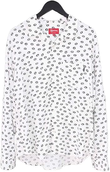 Amazon Co Jp Syupuri Mu Supreme 18ss Flowers Large Small Rayon Shirt Flower Pattern Long Sleeve Shirt Medium White Used Clothing Accessories