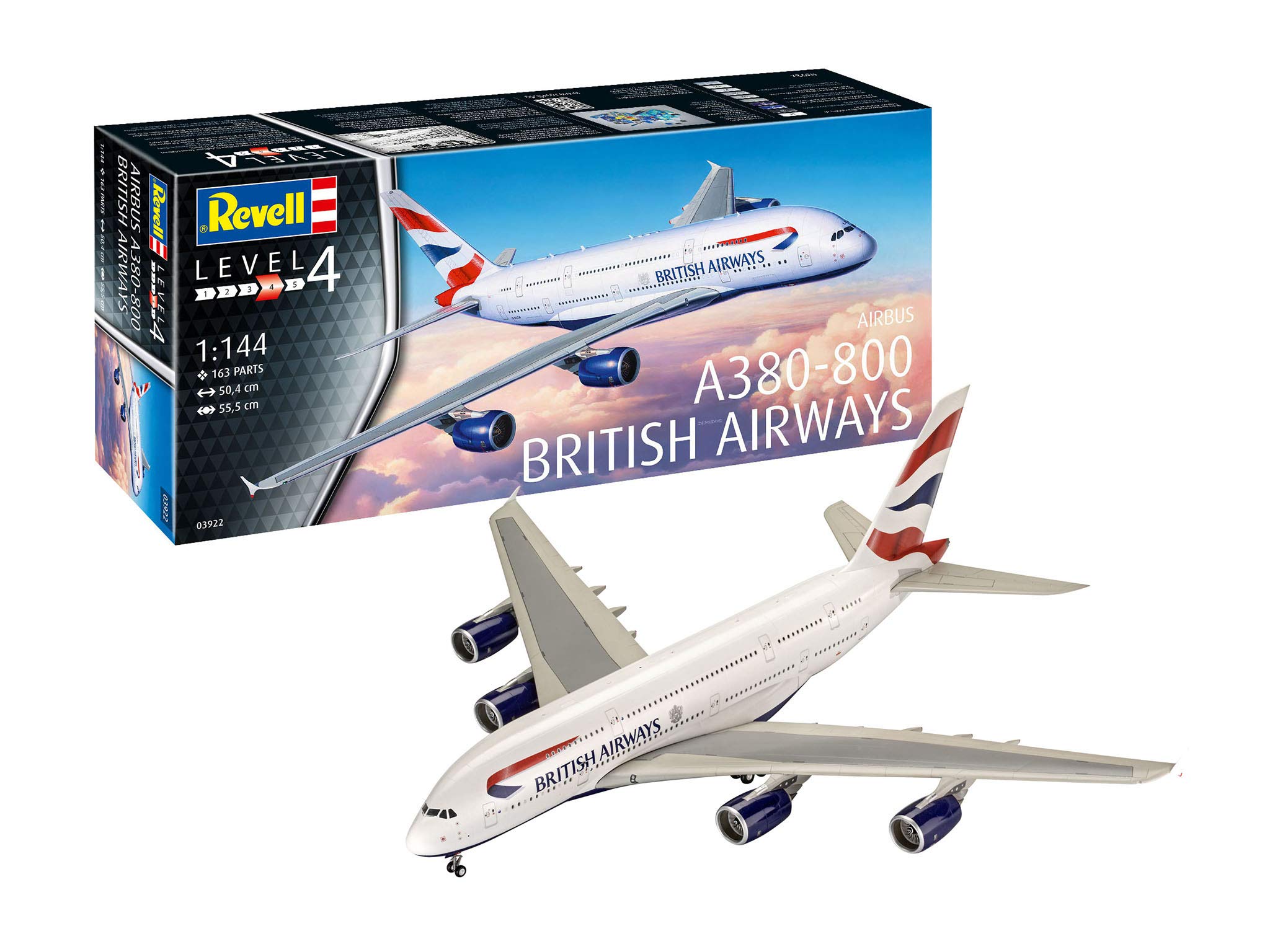 Revell British Airways A380-800 Model Kit - 1:144 Scale With 163 Parts