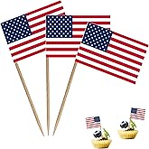 American US Toothpick Flag USA Small Mini Cocktail Fruit Cupcakes Toppers Food Stick Flags Decorations,100 Pack