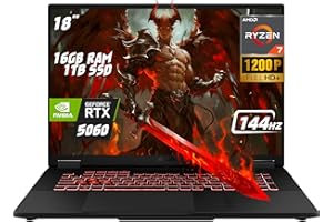 ASUS TUF Gaming A18 Laptop, AMD Ryzen 7 260, NVIDIA GeForce RTX 5060, 18" FHD+ 144Hz IPS Display, 16GB DDR5, 1TB PCIe NVMe SS