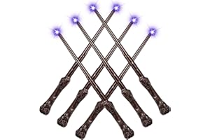 EZVYAO Light Up Magic Wand with Sound Wizard Witch Illuminating Toy Party Cosplay Accessory 6PCS, Trunk