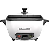BLACK+DECKER RC506 6-Cup Cooked/3-Cup Uncooked Rice Cooker and Food Steamer, White