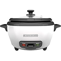 BLACK+DECKER Rice Cooker, 6-cup, White