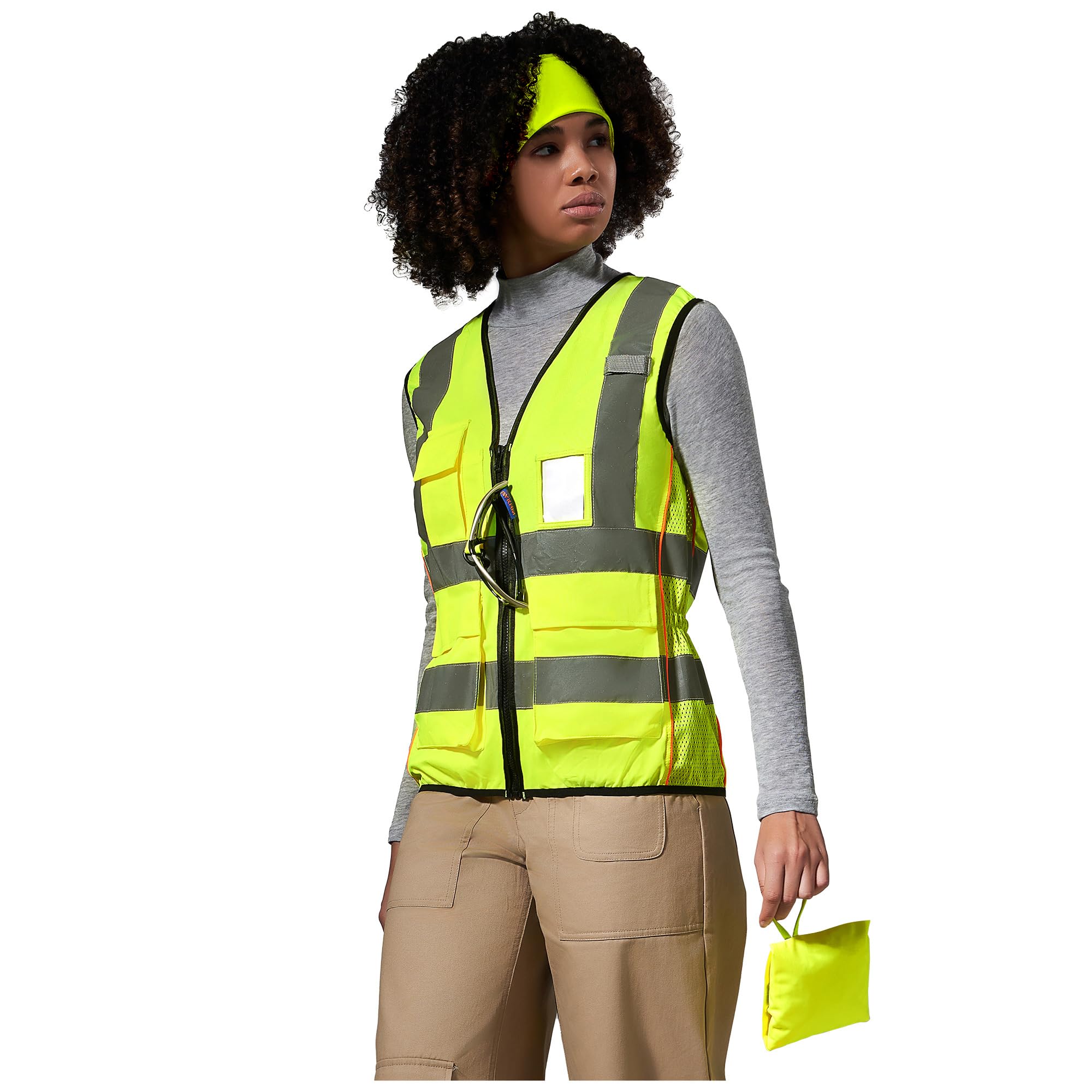 AYKRM women high visibility vest with pocket zipper