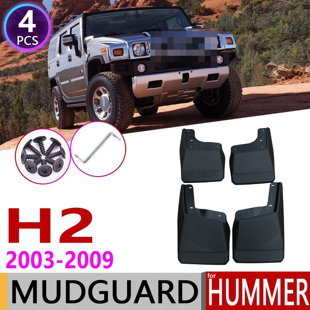 HZHAOWEI ,for Hummer H2 2003~2009 Front Rear Car Mudflap Fender Mud Flaps Guard Splash Flap Mudguard Accessories 2004 2005 2006 2007 2008