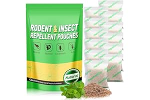 ZEKRIO Mouse Repellent Pouches, Rodent Repellent 12 Pouches Indoor & Outdoor, Peppermint Oil Rat Repellent for Mice Rats Squirrels Ants, Natural Mouse Deterrent for House, Garden, RV, Car, Garage, Basement